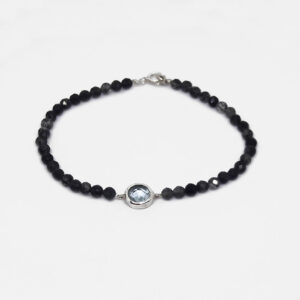 Rutile Quartz bracelet with aquamarina stone