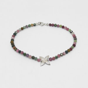 Tourmaline bracelet with silver detail