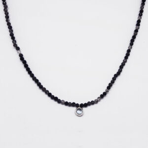 Rutile Quartz necklace with aquamarina pendant