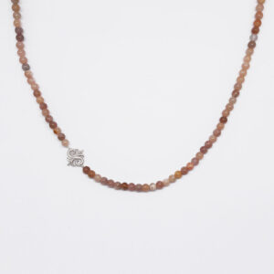 Sunstone necklace with silver detail