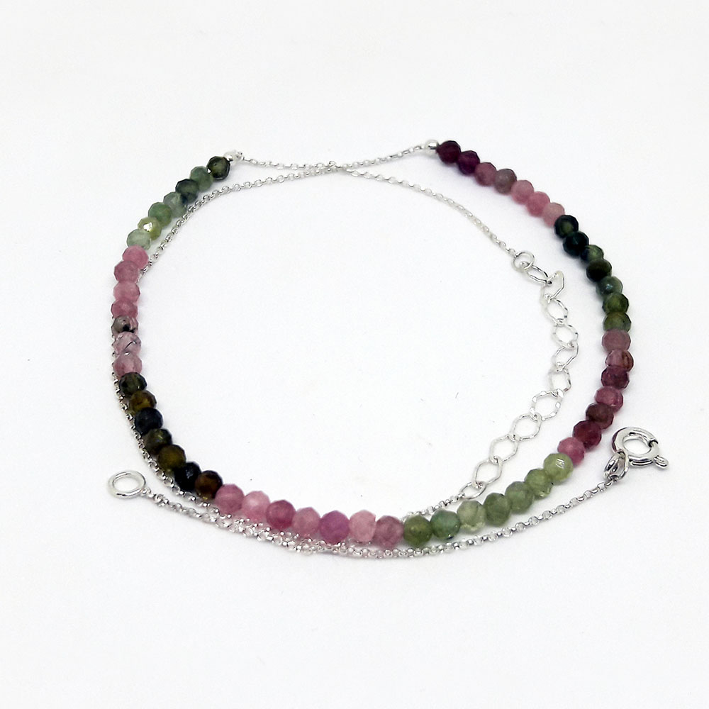 Tourmaline necklace (bracelet) with silver chain - Image 3