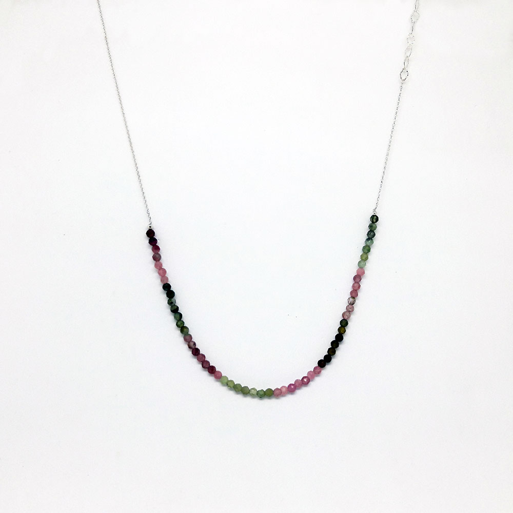 Tourmaline necklace (bracelet) with silver chain - Image 2